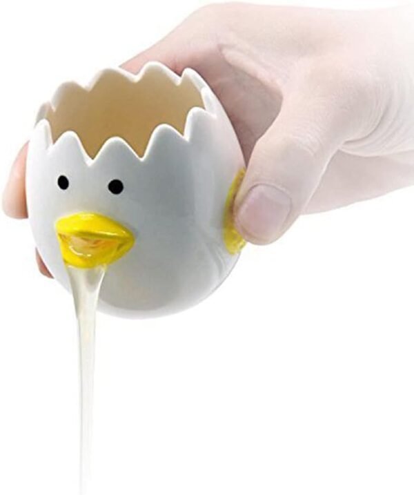 LuoCoCo Cute Egg Separator, Ceramics Vomiting Chicken Egg Yo...