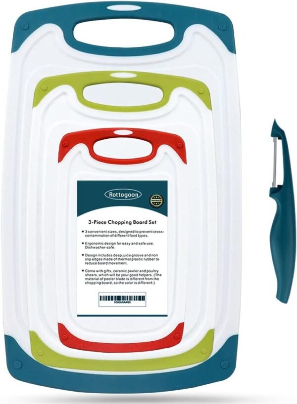 Cutting Boards for Kitchen, Plastic Chopping Board Set of 4 ...