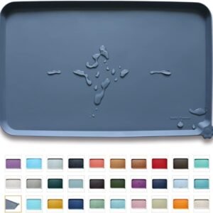 Hoki Found -Waterproof Pet Feeding Mats with High Lips - Mul...