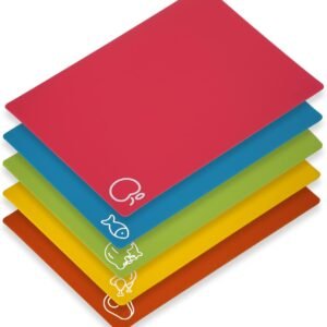 5 Pieces Flexible Cutting Boards, BPA Free Plastic Cutting B...