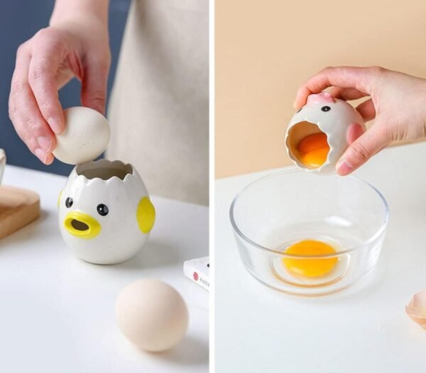 LuoCoCo Cute Egg Separator, Ceramics Vomiting Chicken Egg Yo... - Image 4