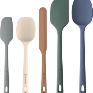 5 Pieces Silicone Spatula Set, Food Grade Rubber Spatula, Up...