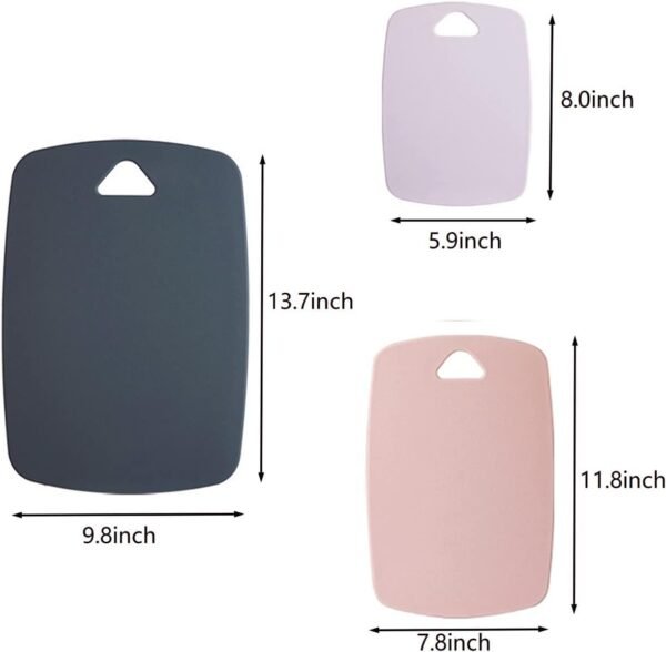 Cutting Boards for Kitchen,Plastic Cutting Board Set of 3, T... - Image 3