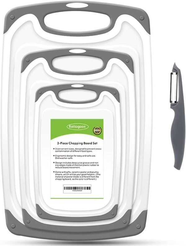 Cutting Boards for Kitchen, Plastic Chopping Board Set of 4 ...