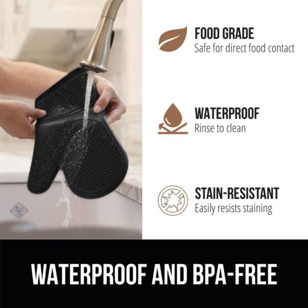 GORILLA GRIP Heat Resistant Durable Silicone Oven Mitts, BPA... - Image 5