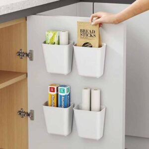 4 Piece Kitchen Cabinet Door Storage Box,Self Adhesive Wall ...