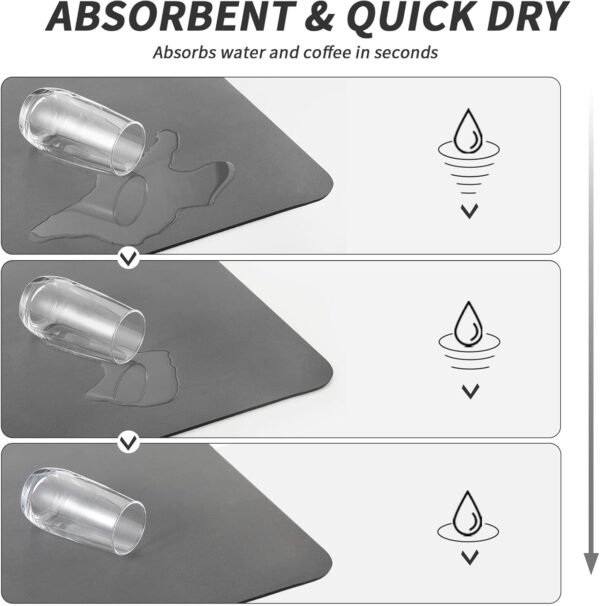 Coffee Mat - Absorbent Hide Stain Rubber Backed Dish Drying ... - Image 3
