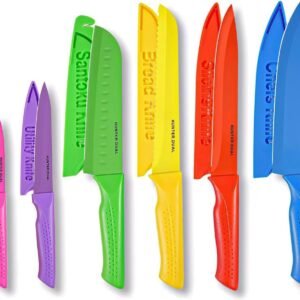 Knife Set, 12-PC Colorful Kitchen Knife Set, 6 Sharp Kitchen...