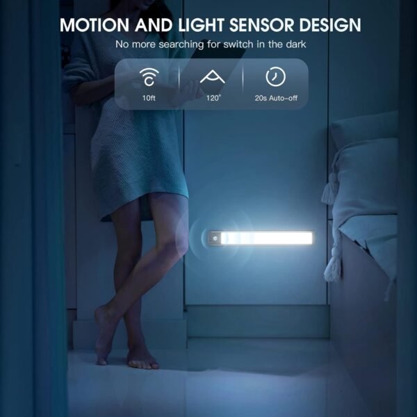 10inch Under Cabinet Lighting, 2 Pack Rechargeable Motion Se... - Image 4