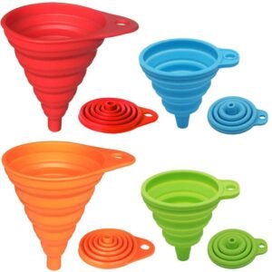 KongNai Kitchen Funnel Set 4 Pack, Small and Large, Kitchen ...