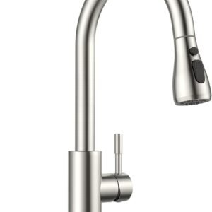 FORIOUS Kitchen Faucets with Pull Down Sprayer, Brushed Nick...
