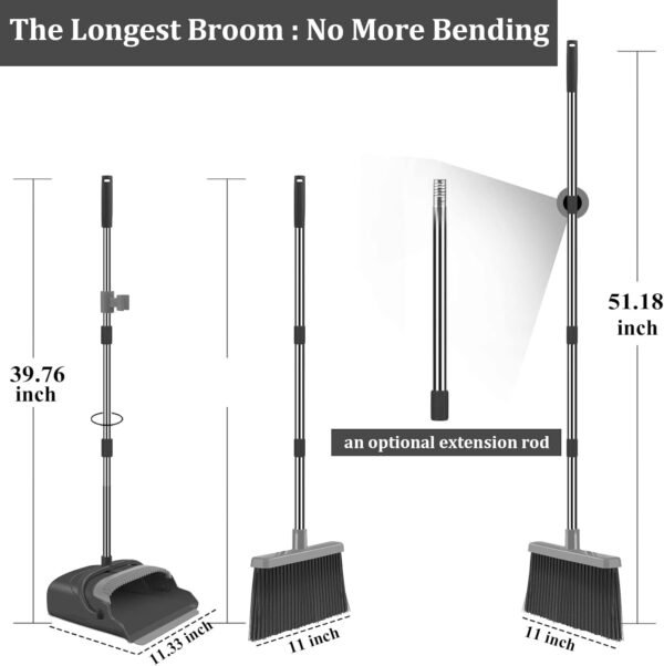 kelamayi Broom and Dustpan Set for Home, Office, Indoor&Outd... - Image 2