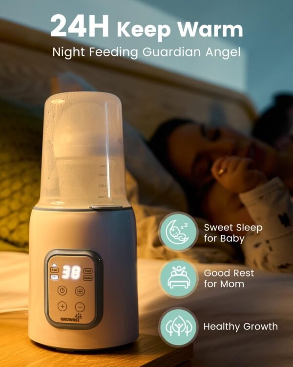 Bottle Warmer, GROWNSY 8-in-1 Fast Baby Milk Warmer with Tim... - Image 5