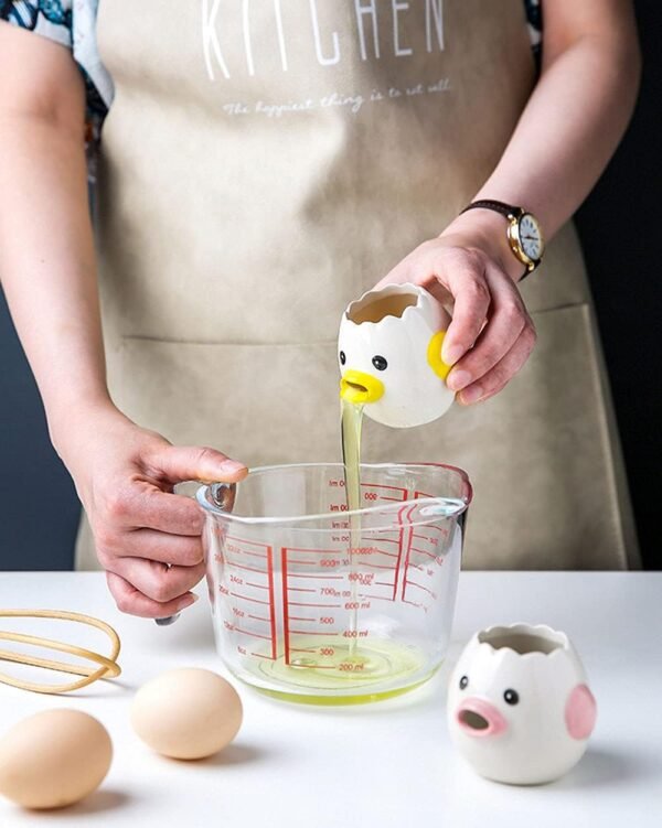 LuoCoCo Cute Egg Separator, Ceramics Vomiting Chicken Egg Yo... - Image 5