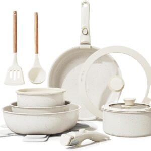 Ceramic Nonstick Cookware Set, Healthy,Non Toxic,17-Pieces P...