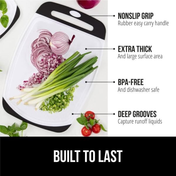 GORILLA GRIP BPA-Free Reversible Kitchen Cutting Board Set o... - Image 2