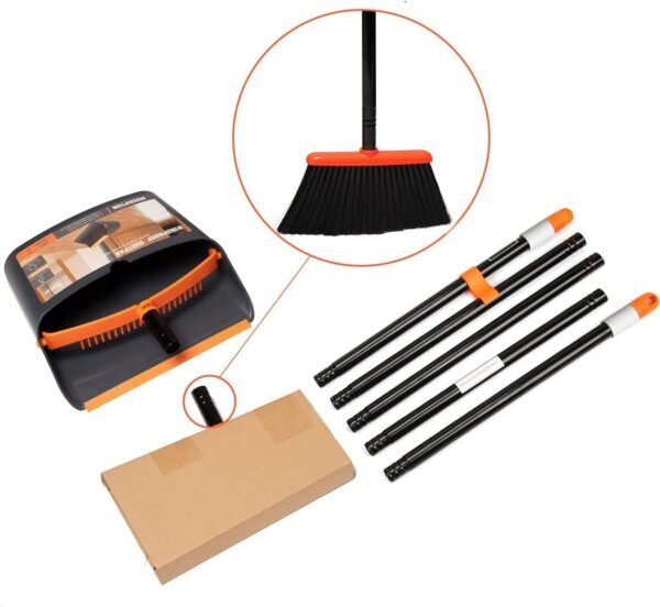 TreeLen Broom and Dustpan Set with 52" Long Handle for Home ... - Image 7