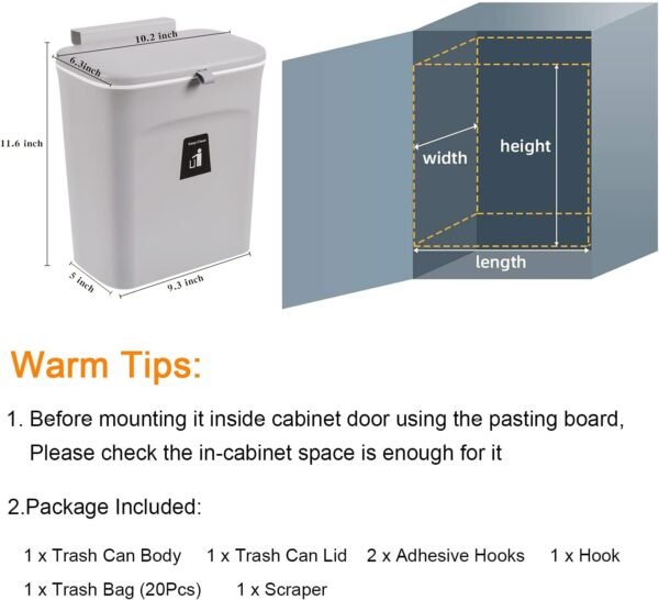 Tiyafuro 2.4 Gallon Kitchen Compost Bin for Counter Top or U... - Image 7