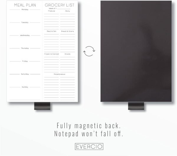Evercio Meal Plan & Grocery List Magnetic Notepad for Refrig... - Image 2