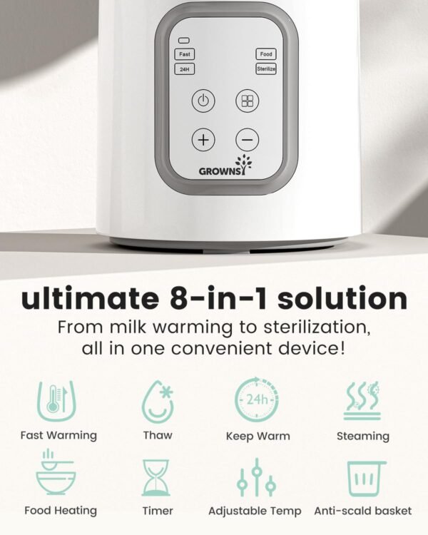 Bottle Warmer, GROWNSY 8-in-1 Fast Baby Milk Warmer with Tim... - Image 3