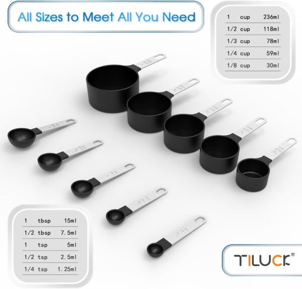 TILUCK Measuring Cups & Spoons Set, Stackable Cups and Spoon... - Image 3