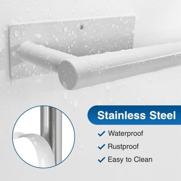 Paper Towel Holder - Self-Adhesive or Drilling, White, Wall ... - Image 3