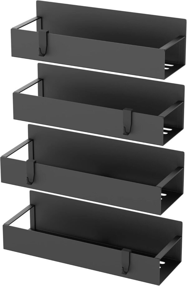 Metal 4 Pack Magnetic Spice Storage Rack Organizer for Refri... - Image 4