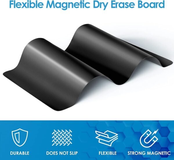 MaxGear Magnetic Black Dry Erase Board Sheet for Refrigerato... - Image 3