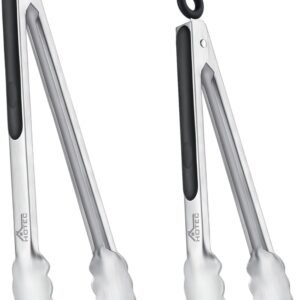 Hotec Stainless Steel Kitchen Tongs Set of 2 - 9" and 12", L...