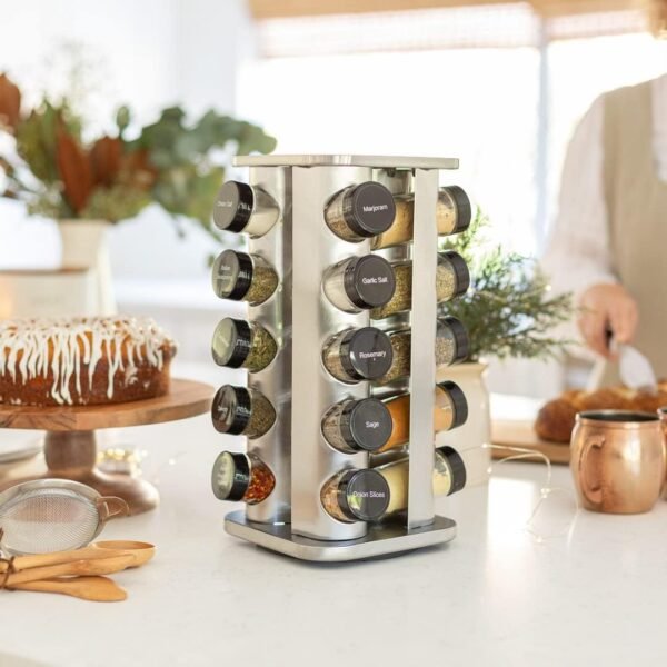 Orii 20 Jar Spice Rack with Spices Included - Revolving Towe... - Image 8