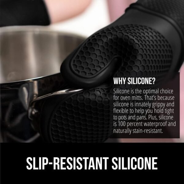 GORILLA GRIP Heat Resistant Durable Silicone Oven Mitts, BPA... - Image 3