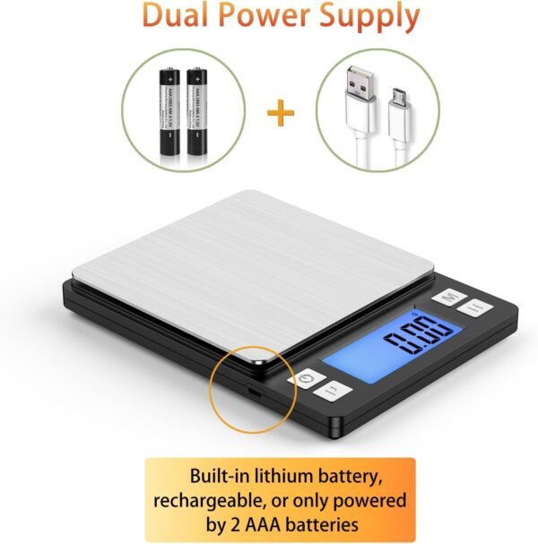 BOMATA 0.01g/1kg Upgraded Small Digital Scale, USB Rechargea... - Image 5