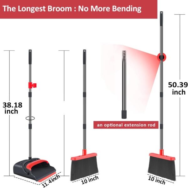 kelamayi Upgrade Broom and Dustpan Set, Broom with Dustpan C... - Image 2