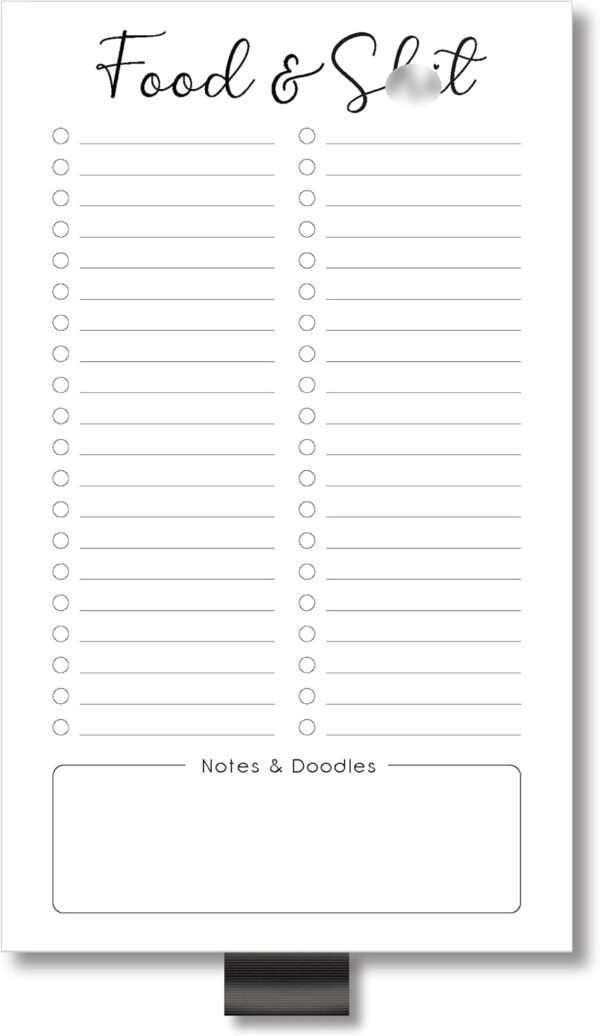 Evercio Food & Sh*t Grocery List Magnetic Notepad for Refrig...