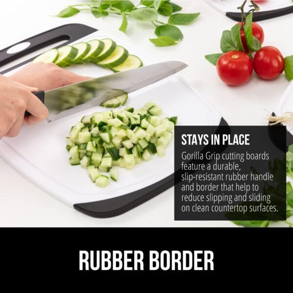 GORILLA GRIP BPA-Free Reversible Kitchen Cutting Board Set o... - Image 3