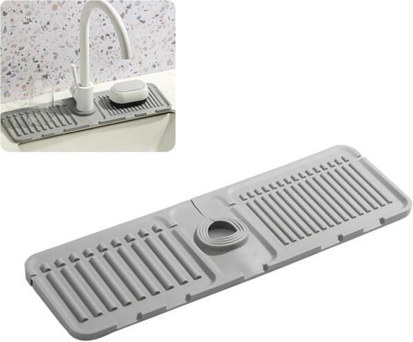 Faucet Mat for Kitchen Sink - 2024 Upgraded Premium Silicone...