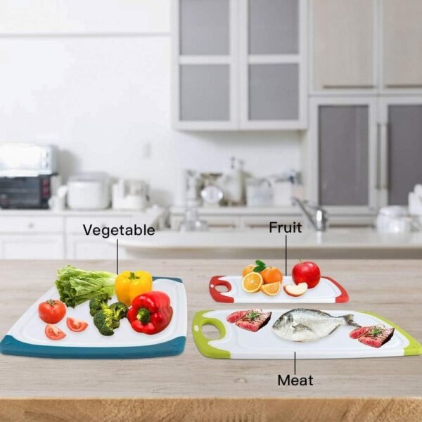 Cutting Boards for Kitchen, Plastic Chopping Board Set of 4 ... - Image 4