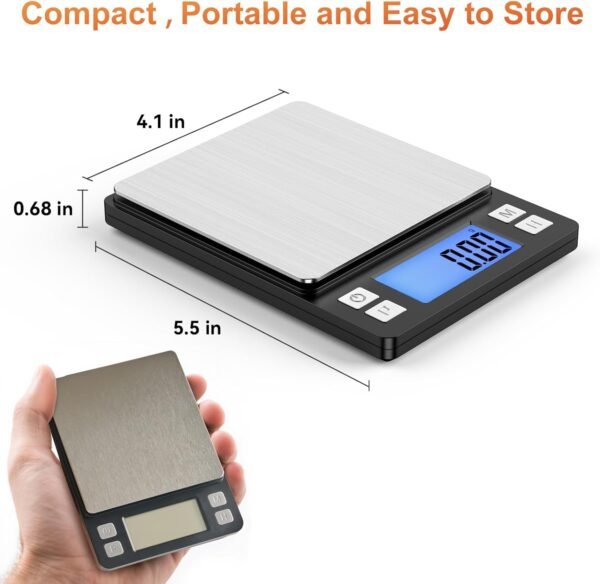BOMATA 0.01g/1kg Upgraded Small Digital Scale, USB Rechargea... - Image 4