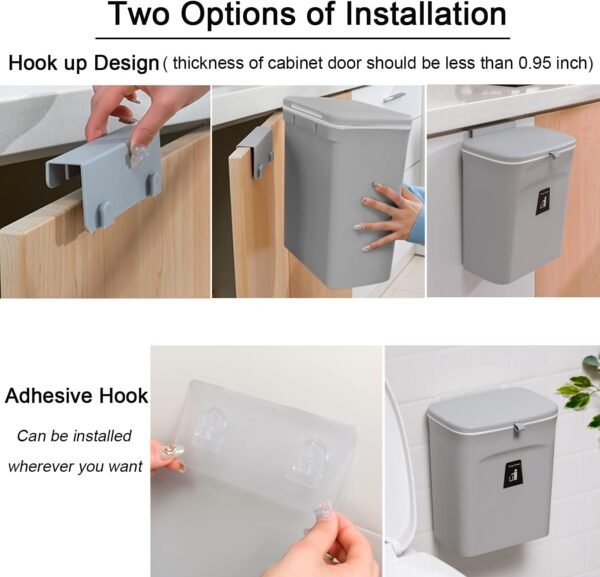 Tiyafuro 2.4 Gallon Kitchen Compost Bin for Counter Top or U... - Image 4