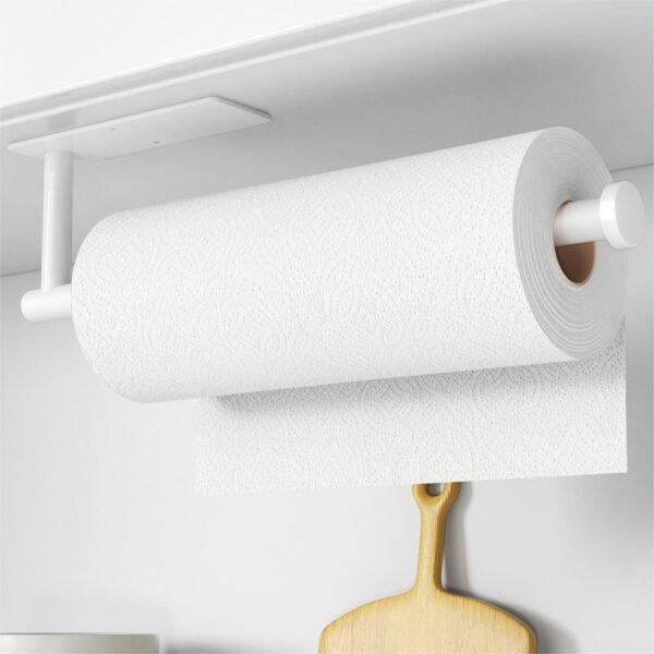 Paper Towel Holder - Self-Adhesive or Drilling, White, Wall ...