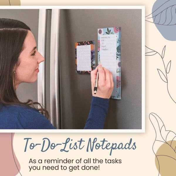 Magnetic Notepads for Refrigerator, 4-Pack Grocery List Magn... - Image 3