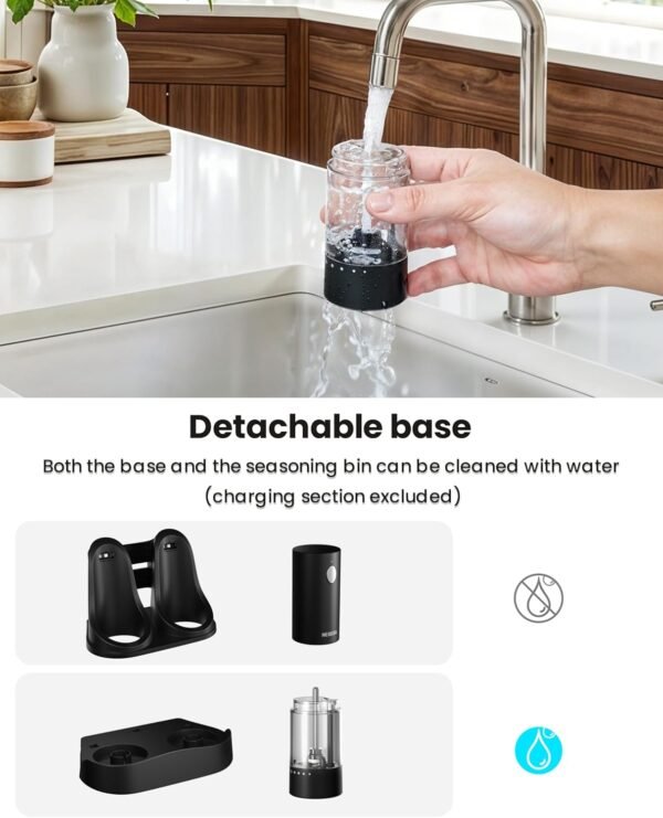 Electric Salt and Pepper Grinder Set with Rechargeable Base ... - Image 5