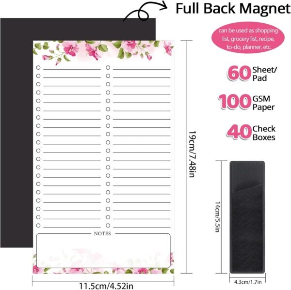 2 Pack Grocery List Magnet Pad for Fridge with Pen Holder, T... - Image 2