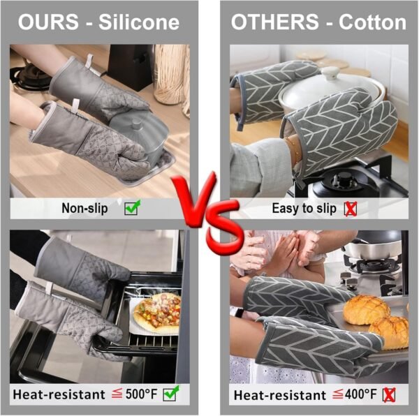 KEGOUU Oven Mitts and Pot Holders 6pcs Set, Kitchen Oven Glo... - Image 4