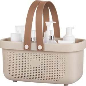 JiatuA Plastic Storage Basket with Handle Portable Shower Ca...