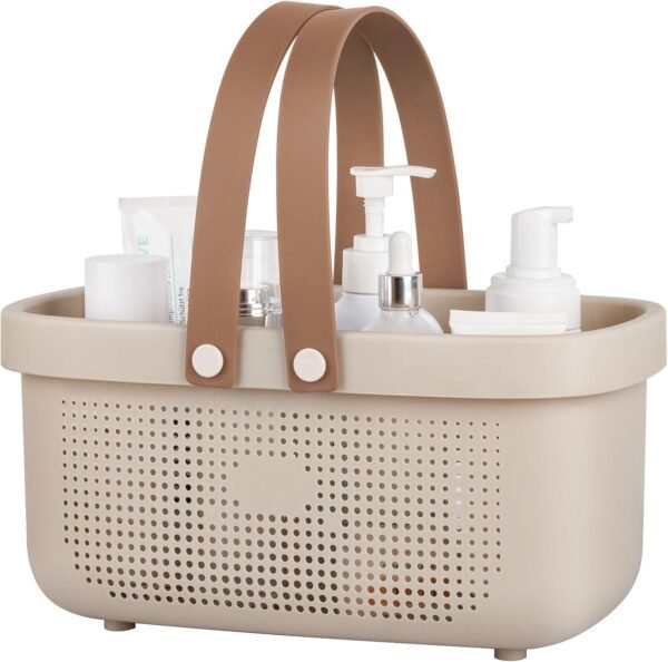 JiatuA Plastic Storage Basket with Handle Portable Shower Ca...