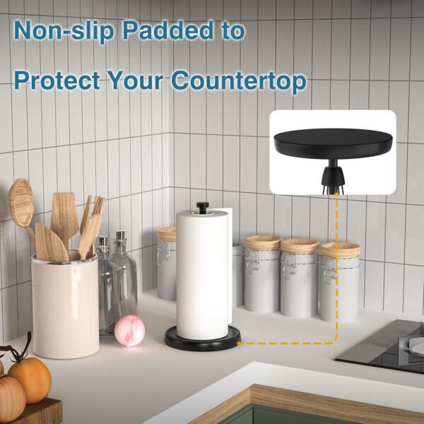 Paper Towel Holder Countertop, One-Handed Tear, Stainless St... - Image 4