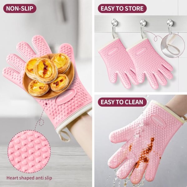 MAD SHARK Silicone Oven Mitts Heat Resistant 450 Degrees,Wat... - Image 4