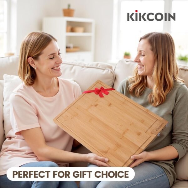 Kikcoin Bamboo Cutting Boards for Kitchen, Extra Large Wood ... - Image 7