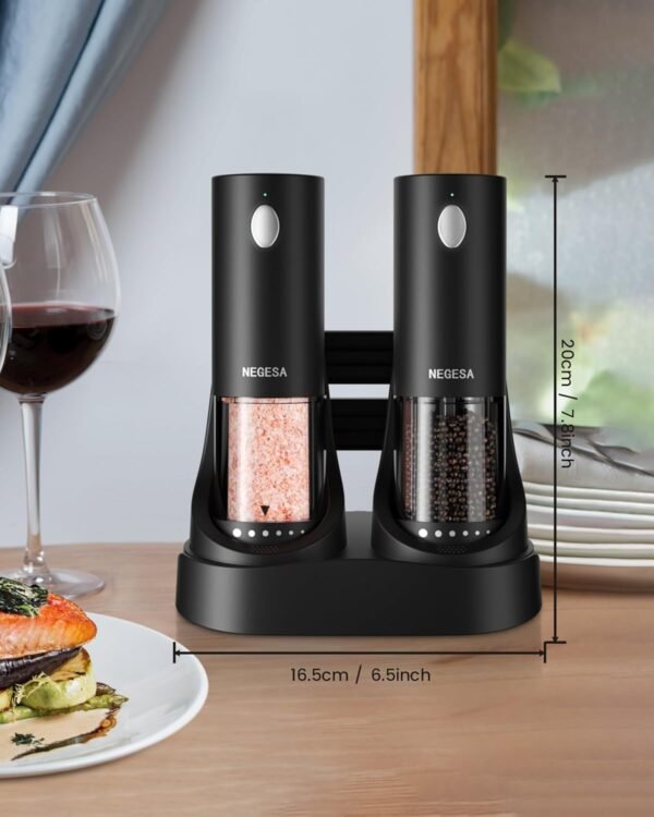 Electric Salt and Pepper Grinder Set with Rechargeable Base ... - Image 7